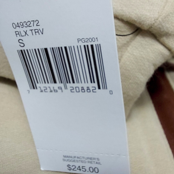 NWT RLX Ralph Lauren Womens/Mens Tan Leather Trim Zip Pockets Full Zip Jacket - Picture 5 of 6